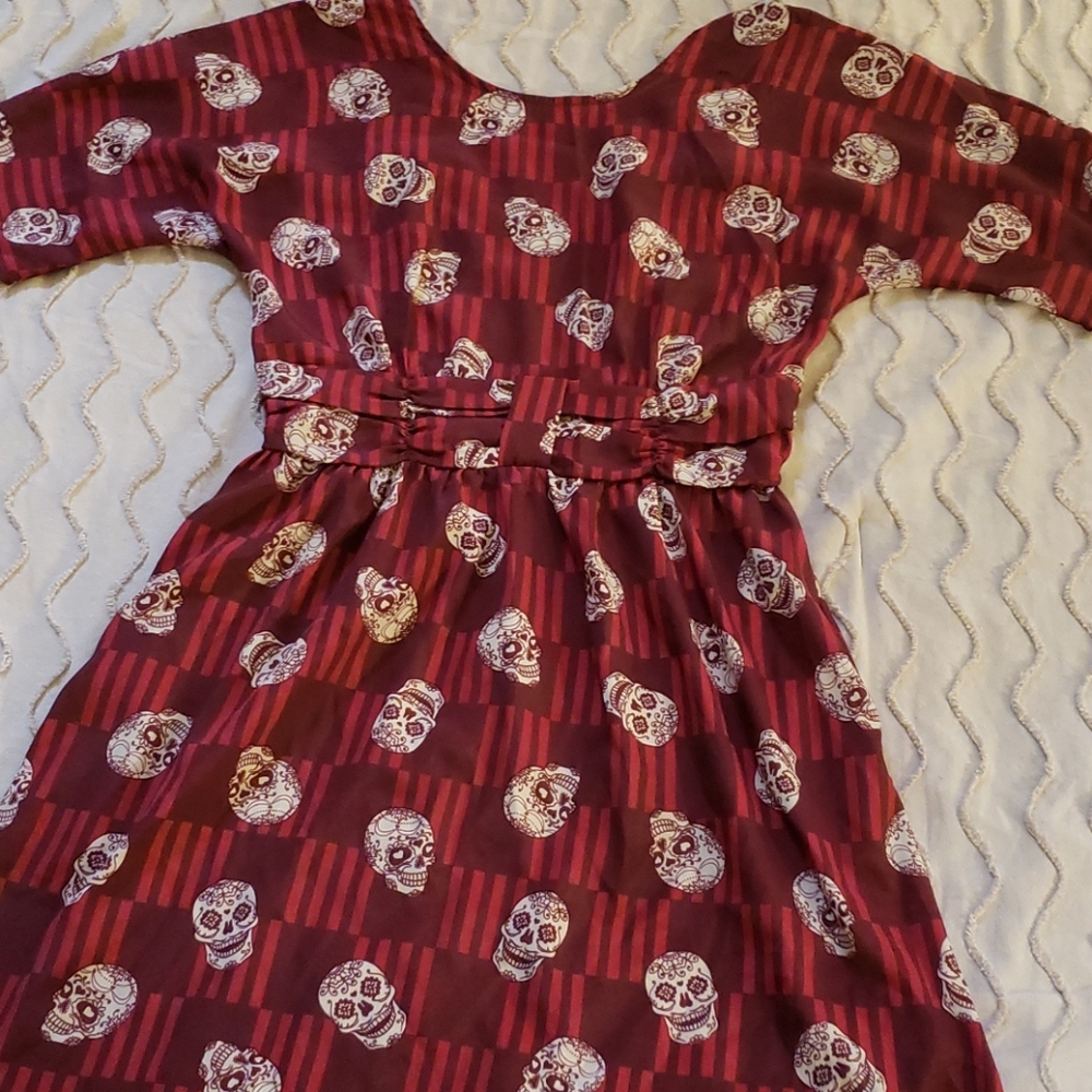 Skull print retro dress
